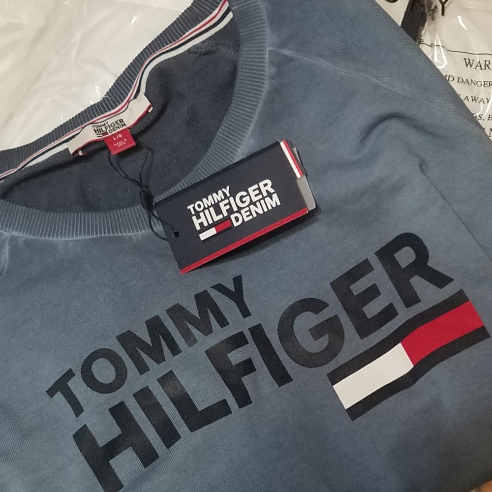 Tommy Hilfiger Crew Neck Sweatshirt Sz L - Picture 4 of 4